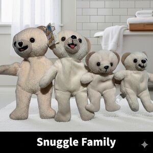 Vintage 1999 Snuggle Bean Bear Family Bundle - Set of 4 Variants